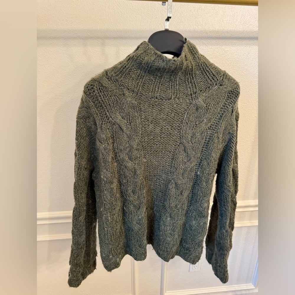 Something Navy green turtle neck sweater